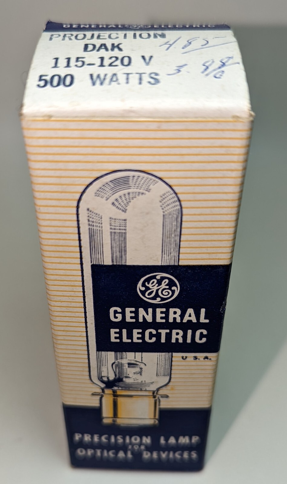 GE Precision Lamp for Optical Devices 500W 115-120v Projection Dak Vintage Cool!