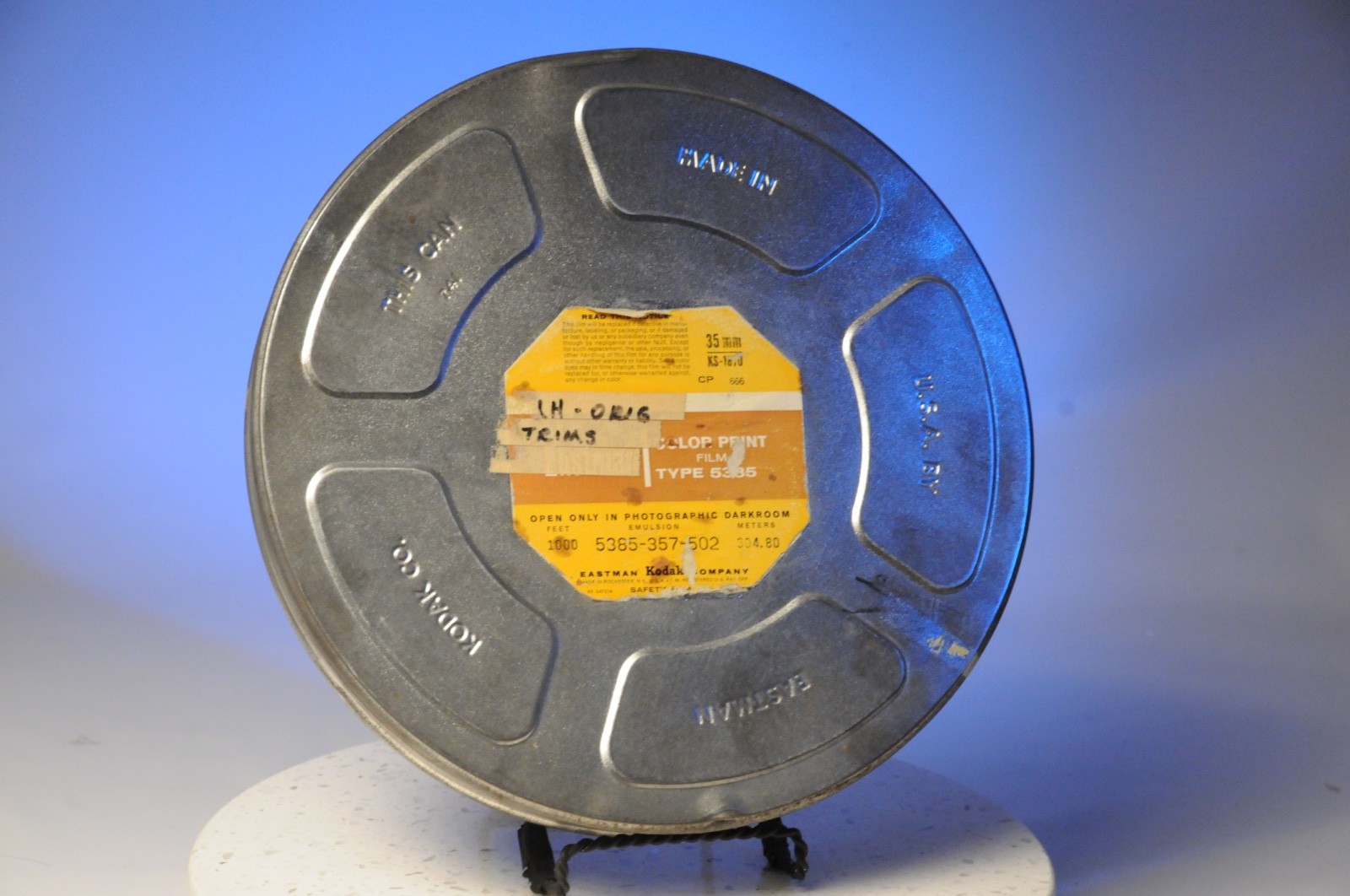 Vintage 35mm Film Reel Canister Eastman Kodak Made in USA Metal Wall Decor 11”