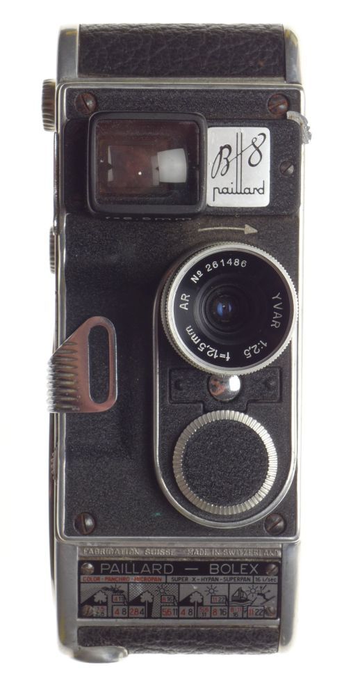 Paillard bolex b8 film cine camera Yvar 1:2.5 f=12.5mm ar lens accessories box