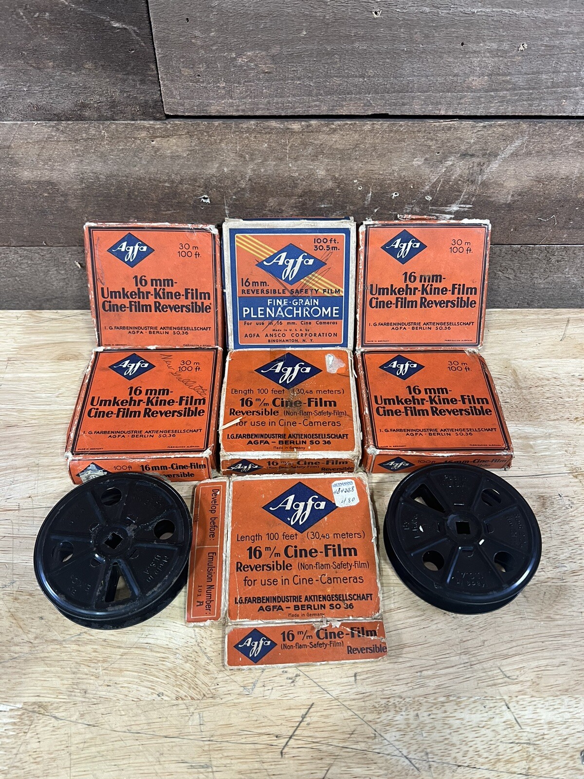Vintage Lot Of 8 Agfa 16mm Reversible Cine-Film Reels With Boxes