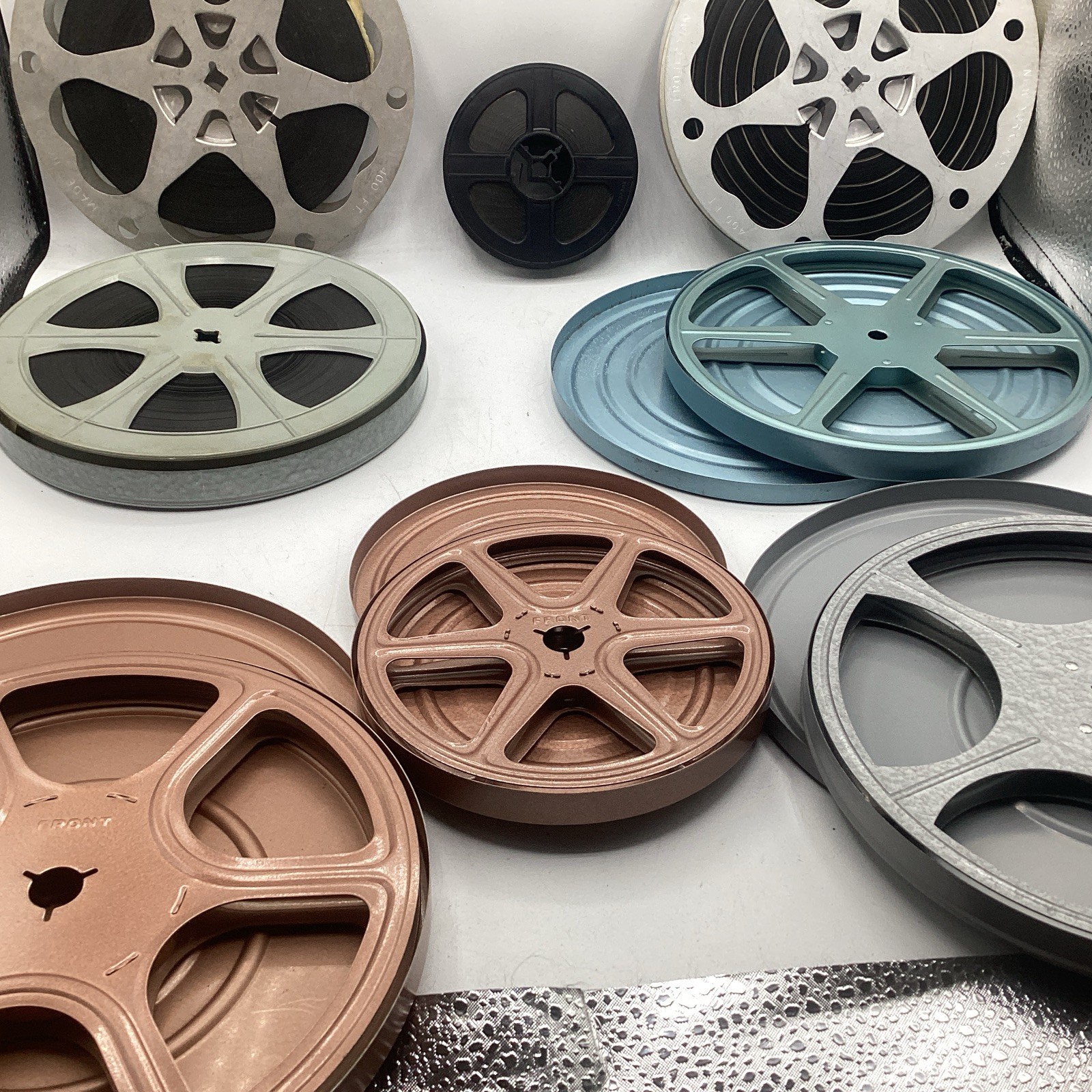 8mm Film Reels Metal Vintage Mix Lot 4 Empty 4 Full Home Movies Vacation Viewer