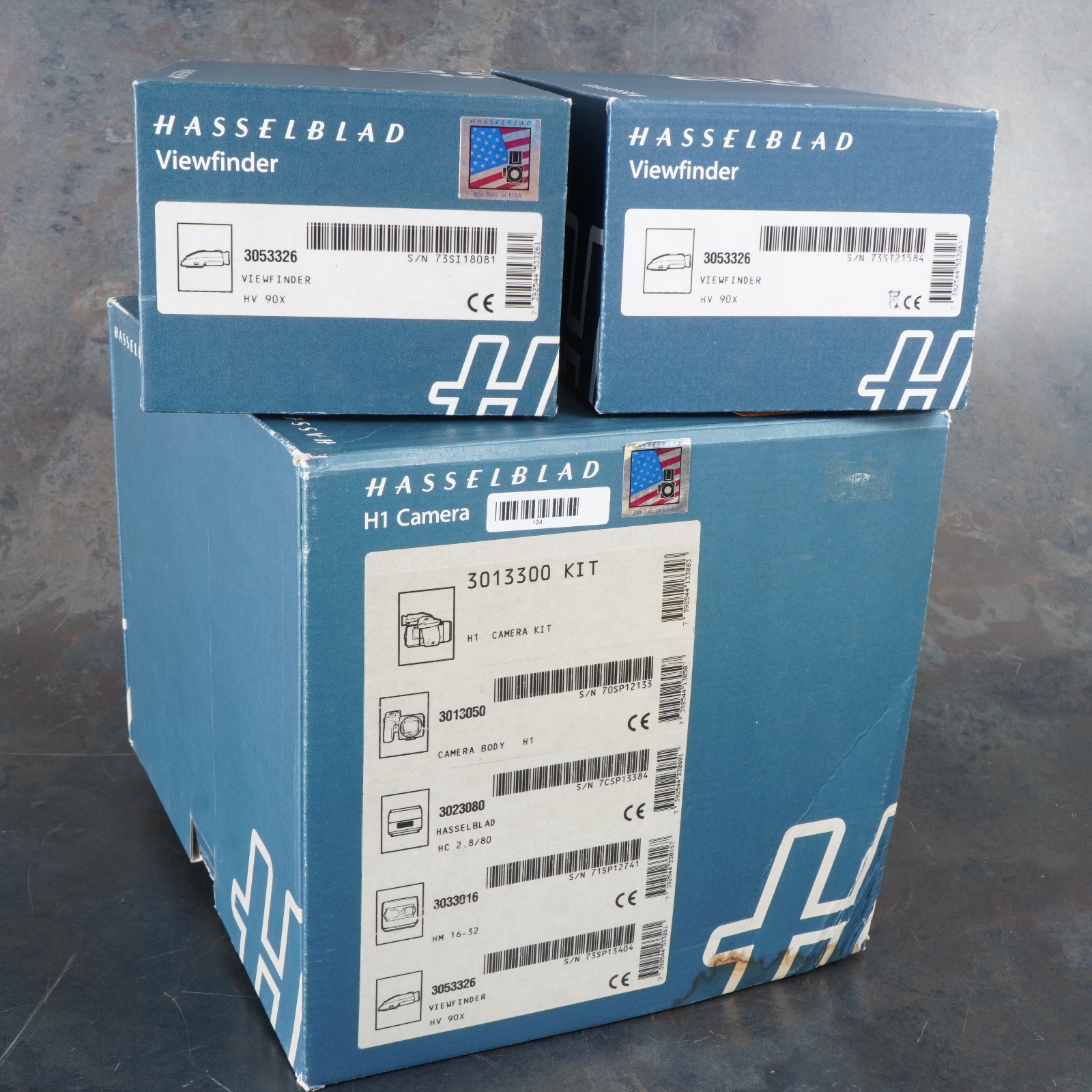 – SET OF 3 HASSELBLAD H SYSTEM RETAIL BOXES-H1 KIT BOX AND (2) HV 90X VIEWFINDER