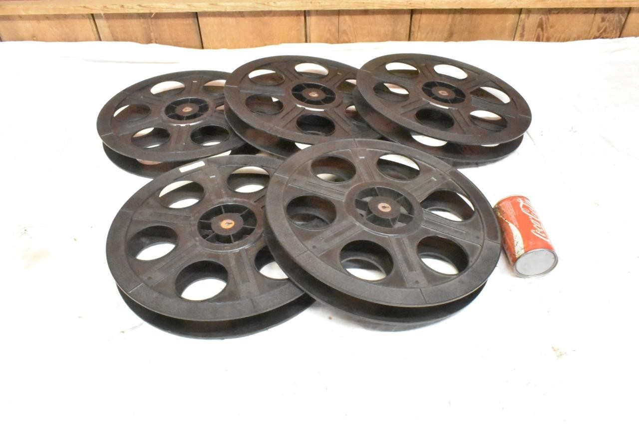 Lot of 5 Vintage 35 mm Movie Theater Film Reel 14.5″ Take Up Reels