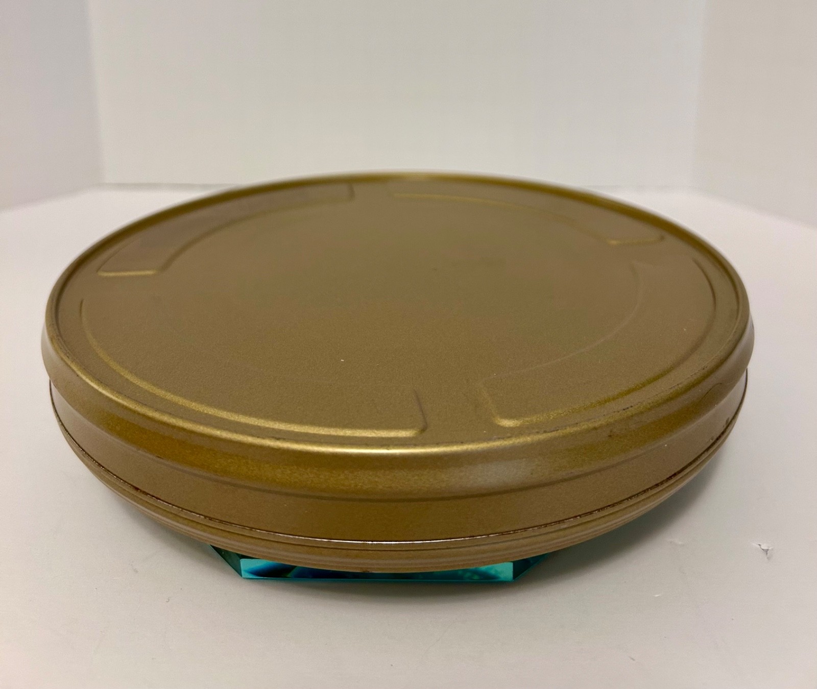 16mm/35mm Empty Metal Movie Film Reel Canisters 3pc Lot Golden Brown
