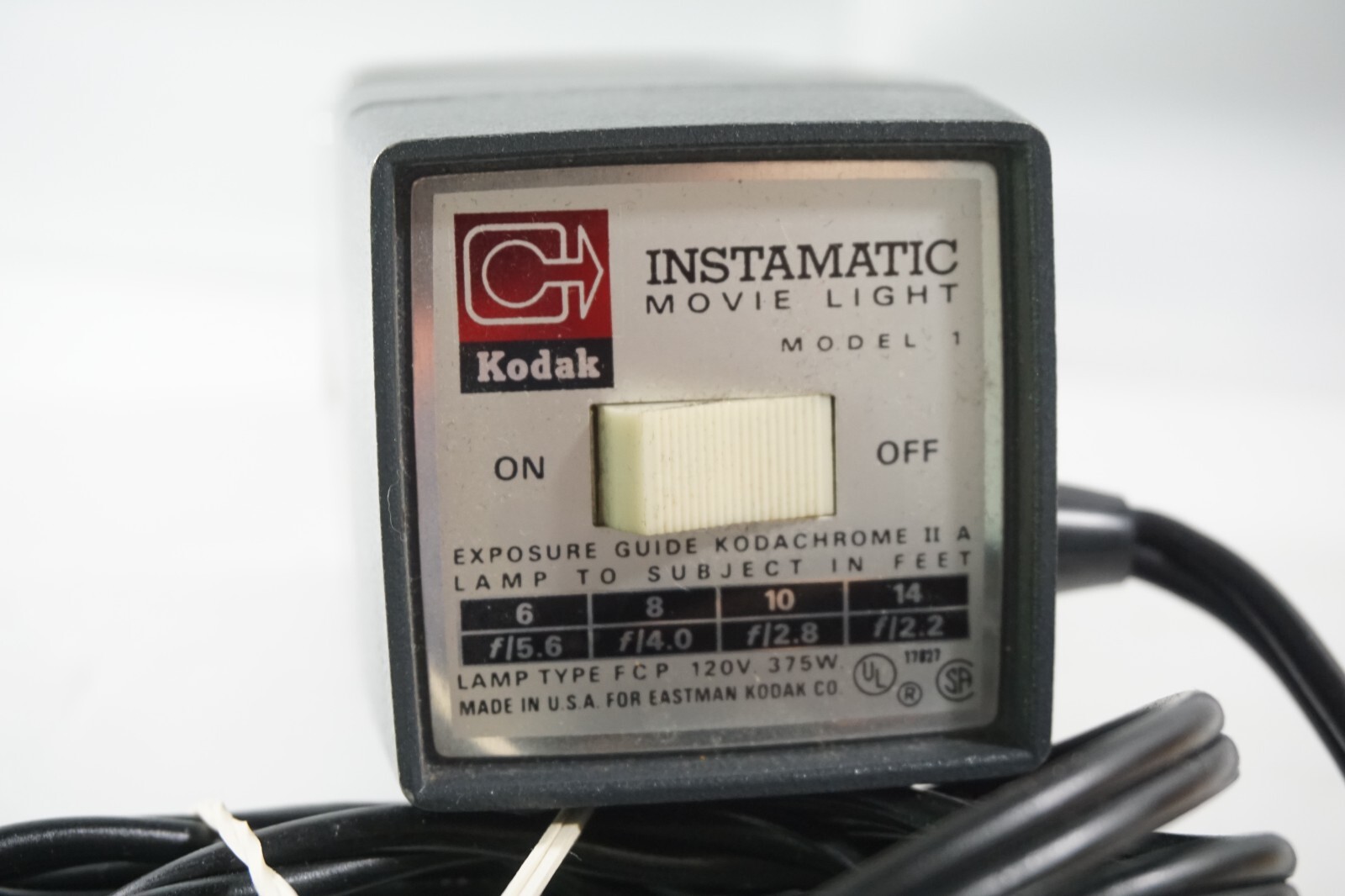 Kodak Instamatic Movie Light Model 1, Tested Works, Fast 2-4 Day Ship!!!