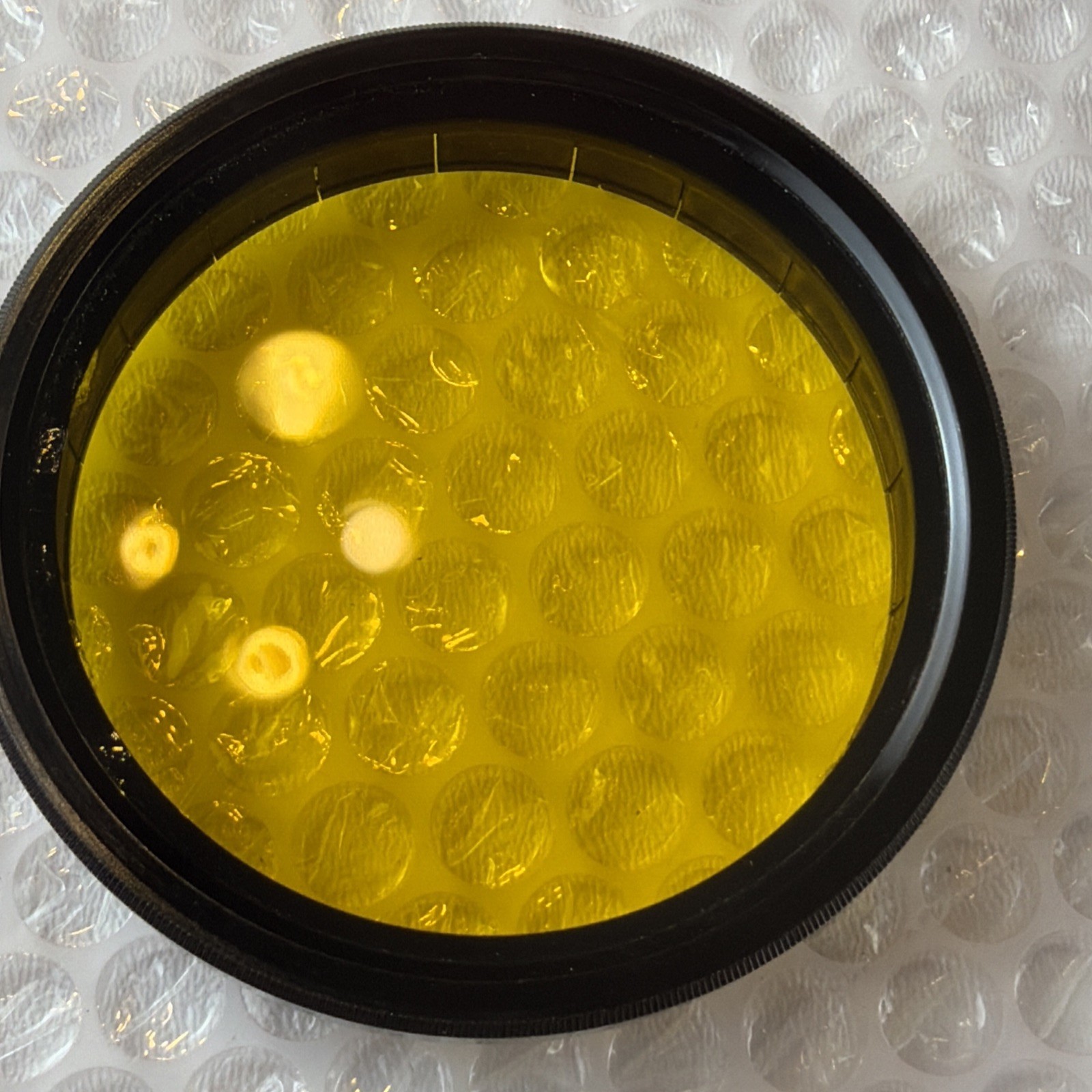 Vintage Kodak Wratten K-3 Deep Yellow Filter in Original Box – 3” Glass