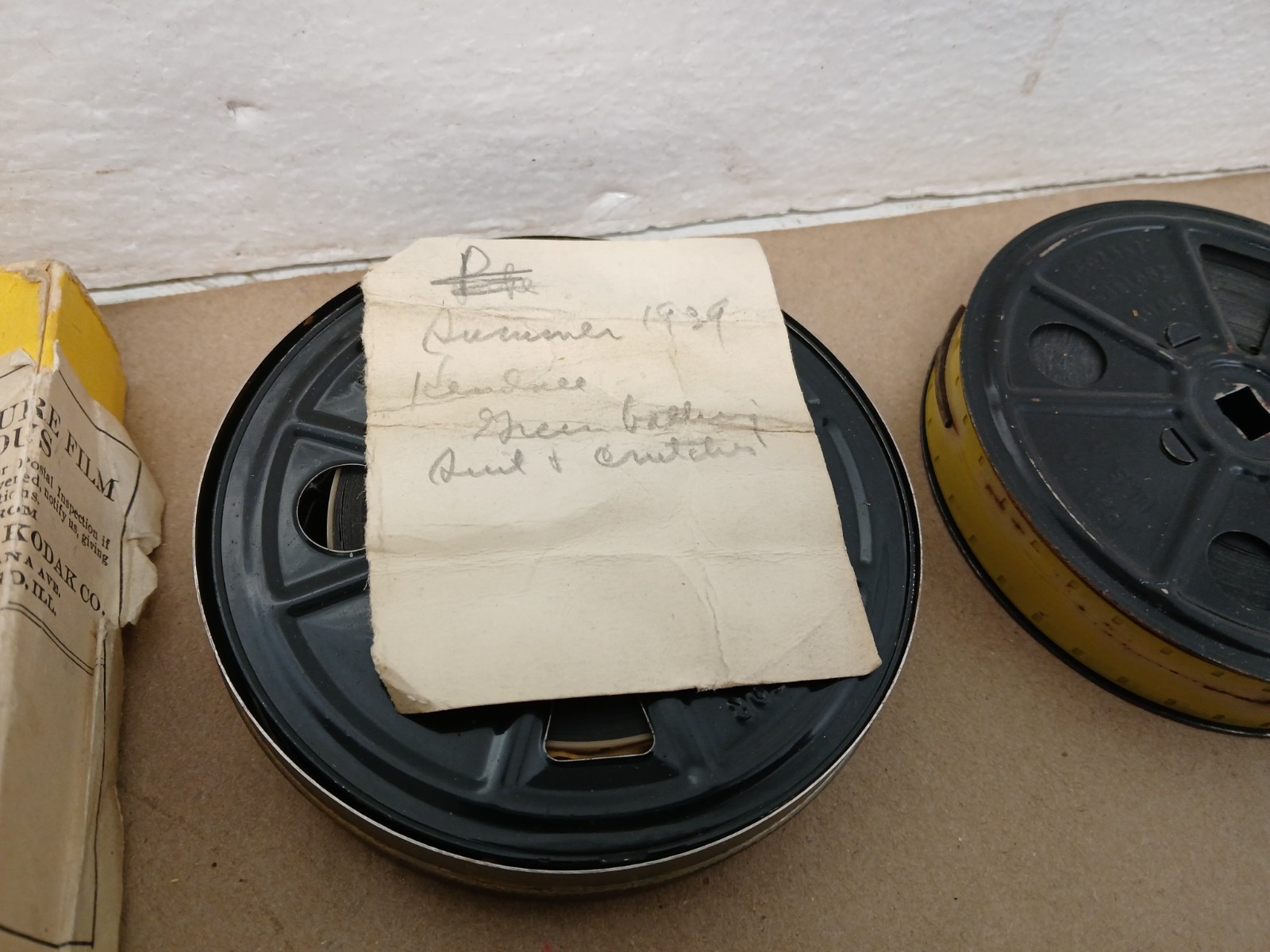 Lot of 5 Vintage 16mm Metal Film Reels with Film Early Home Movies Estate Find