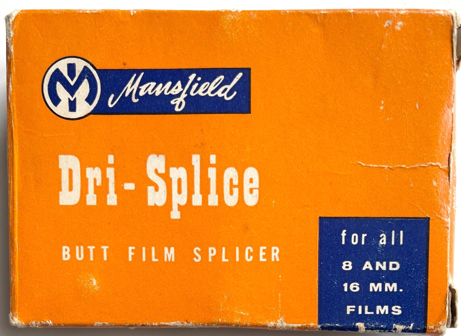 ORIGINAL VINTAGE MANSFIELD DRI-SPLICE 8mm & 16mm MOVIE FILM BUTT SPLICER IN BOX