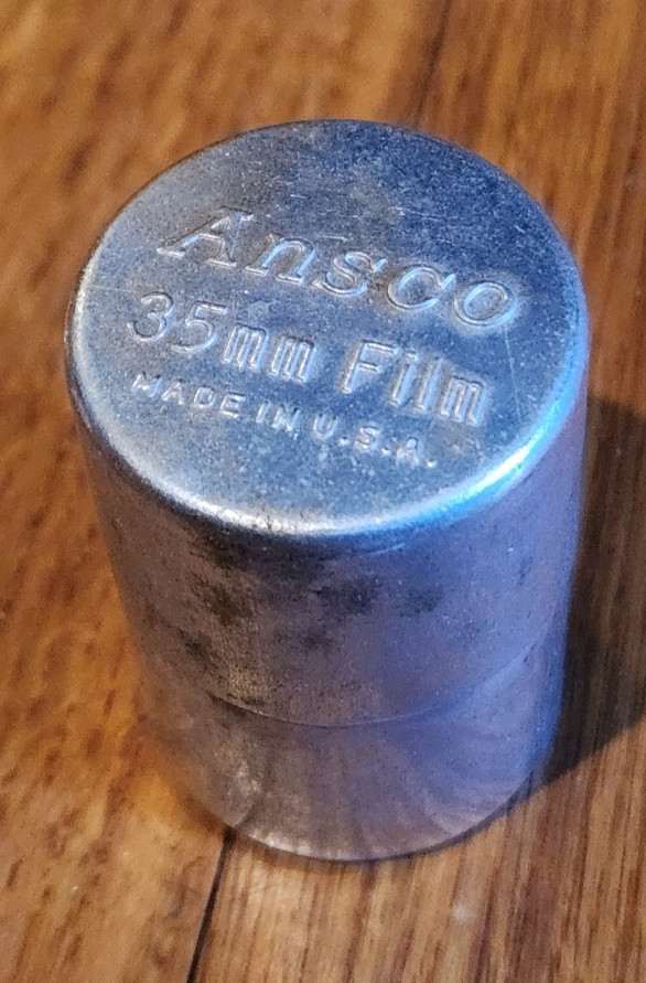 Ansco Vintage 35mm Aluminum Metal Film Canister 1950s