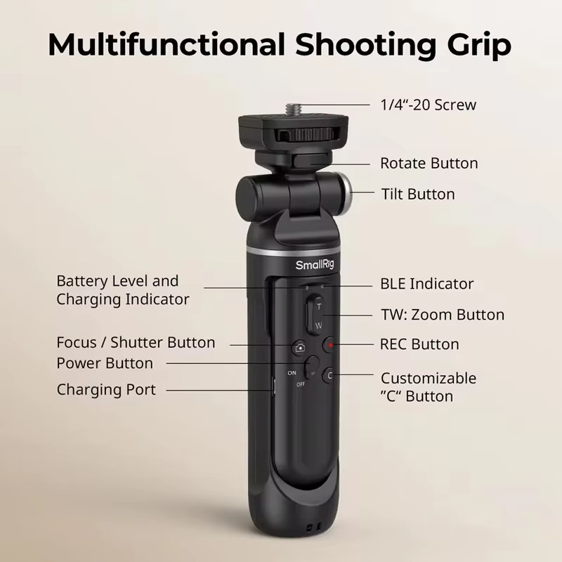 SmallRig SR-RG2 Multifunctional Wireless Shooting Grip for Nikon Canon Sony 14.6