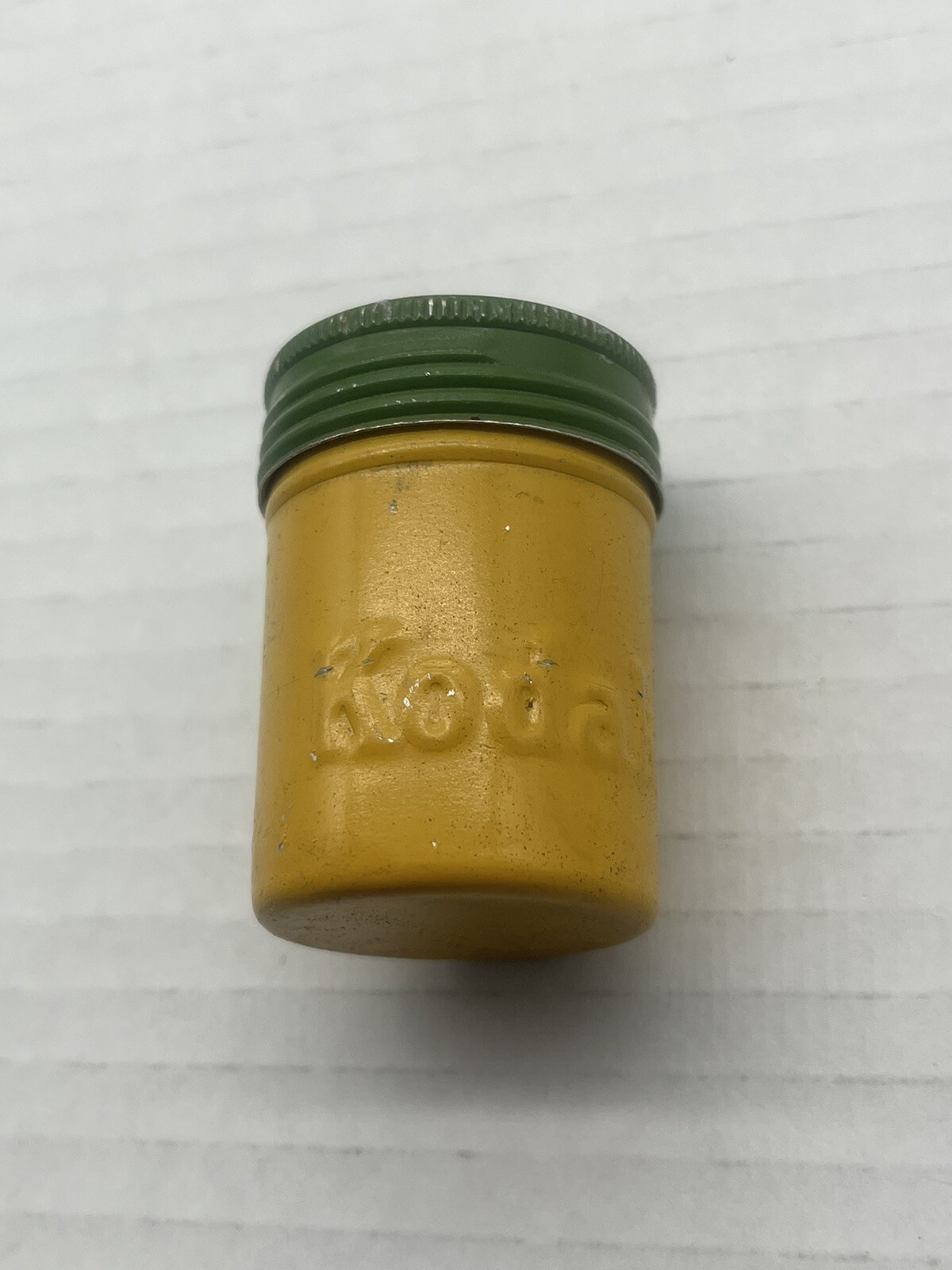 VINTAGE KODAK Metal FILM Can CANISTER- embossed Yellow And Green