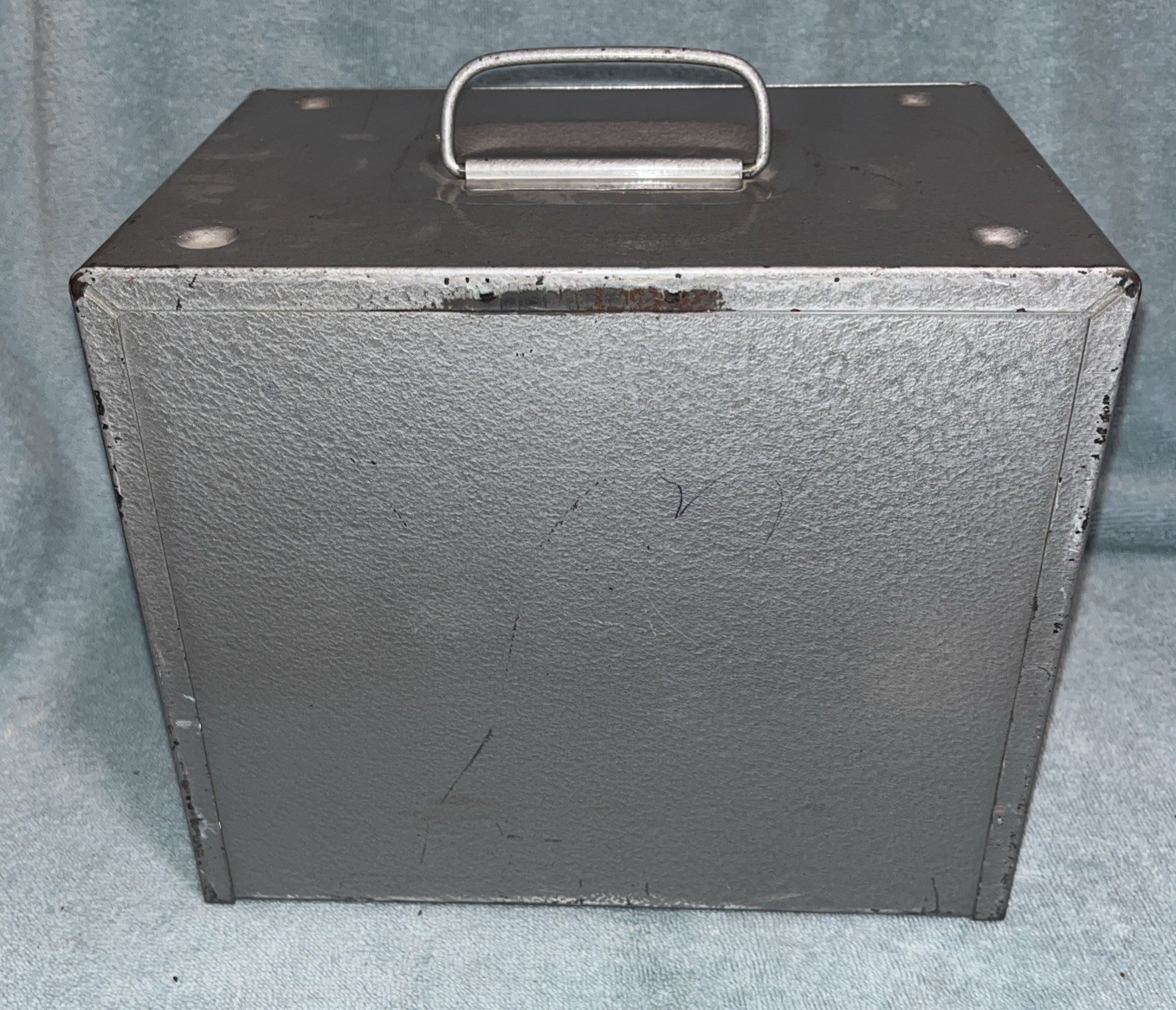 Vintage Brumberger 8mm 12 Reel Holder 7” Steel Storage Case 1950s