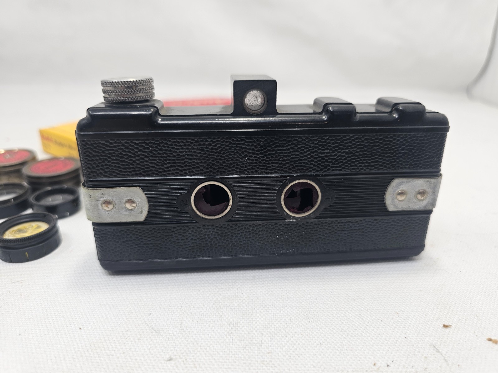 Vintage Pickwik 50mm Graf Lens Bakelite Camera Lot Kodak Filters Ansco Film