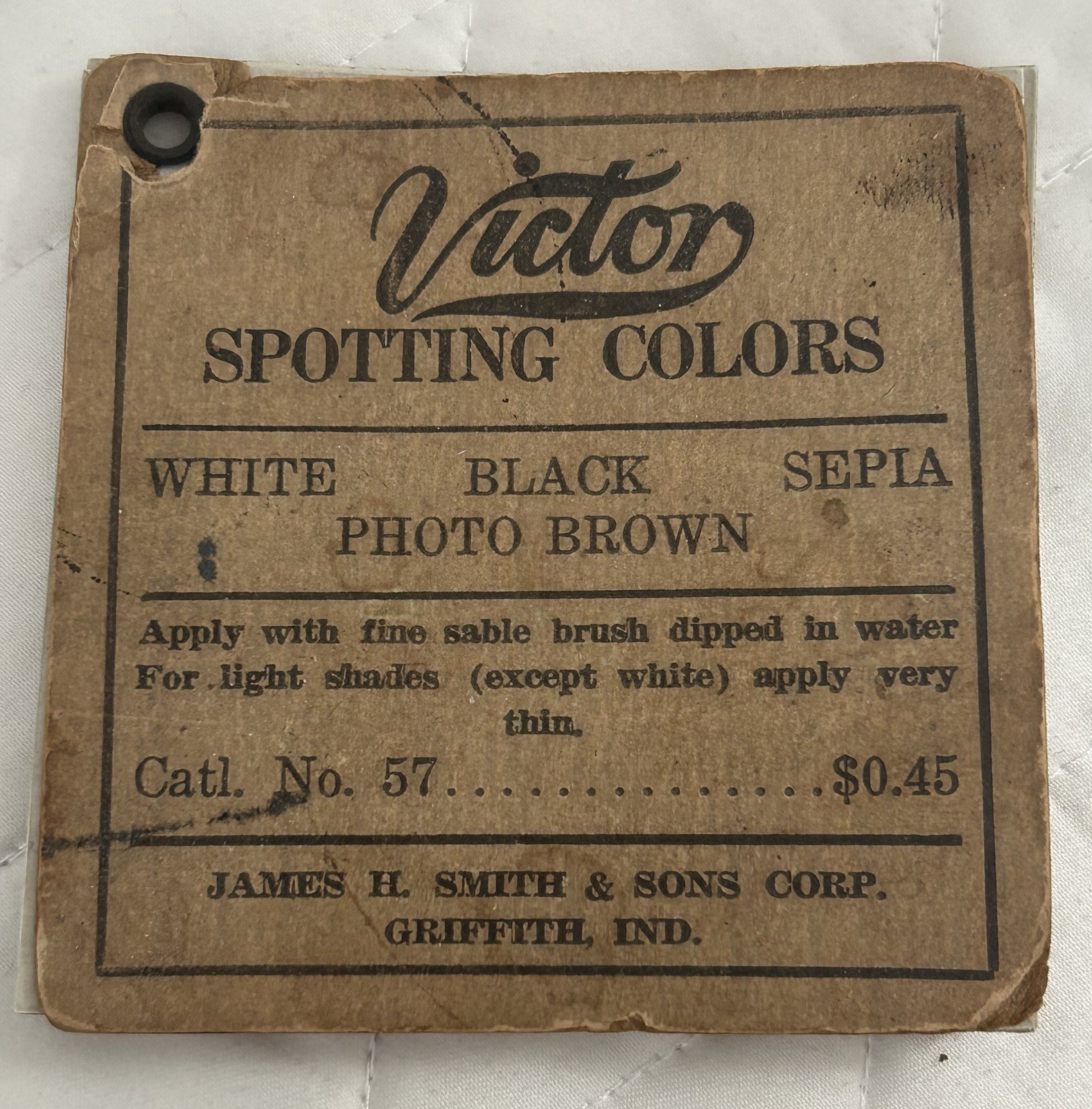 Used- Vintage 1900’s Victor Spotting Colors Cards James H Smith & Sons Corp.