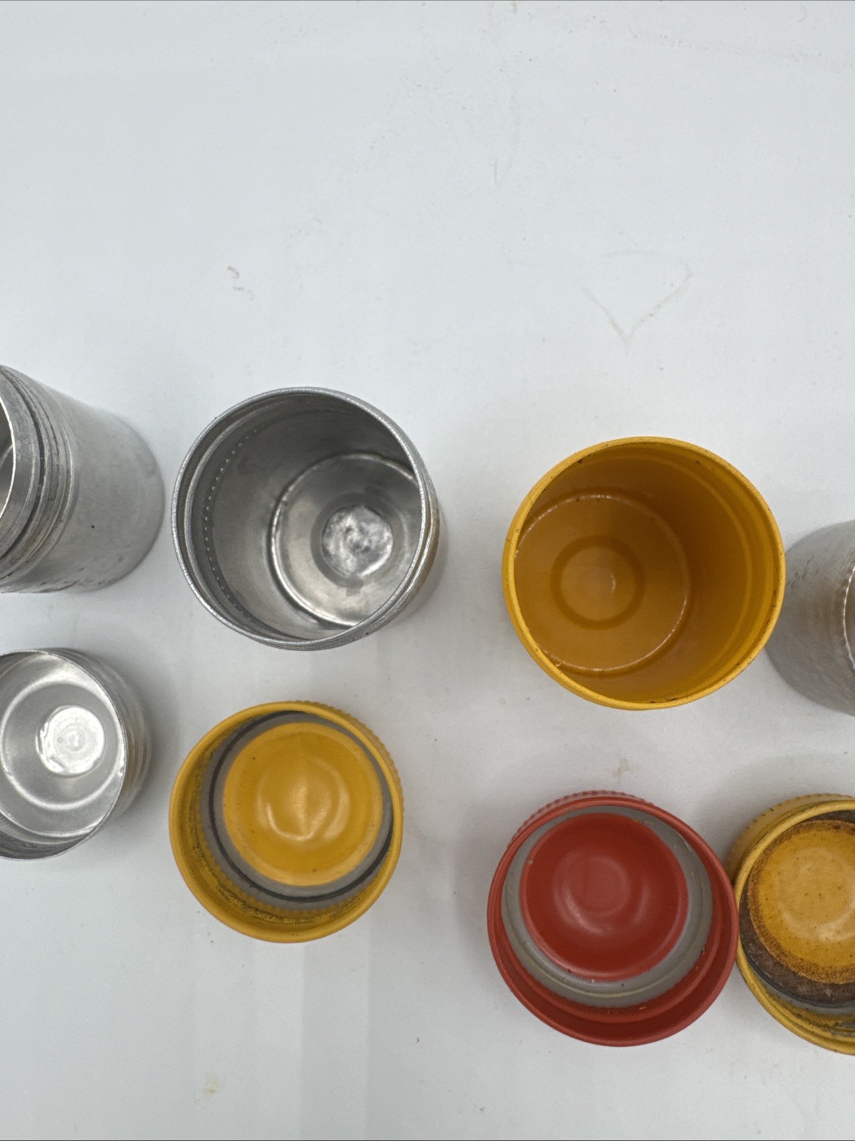 Vintage Film Canisters aluminum With Lids Lot Of 4