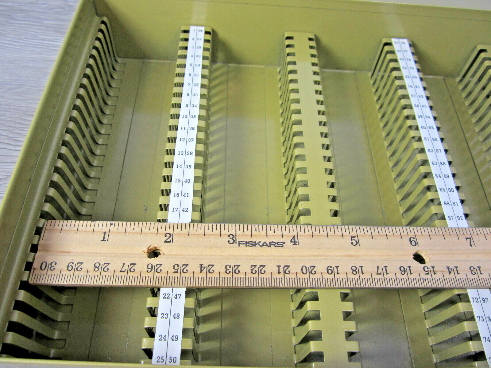 Metal Storage Green Vintage Slides or Coin Collection Photography Lid