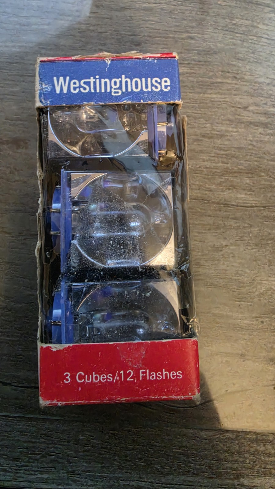3 Blue Westinghouse Flash Cubes 12 Flashes (B15) Unused but Old Stock