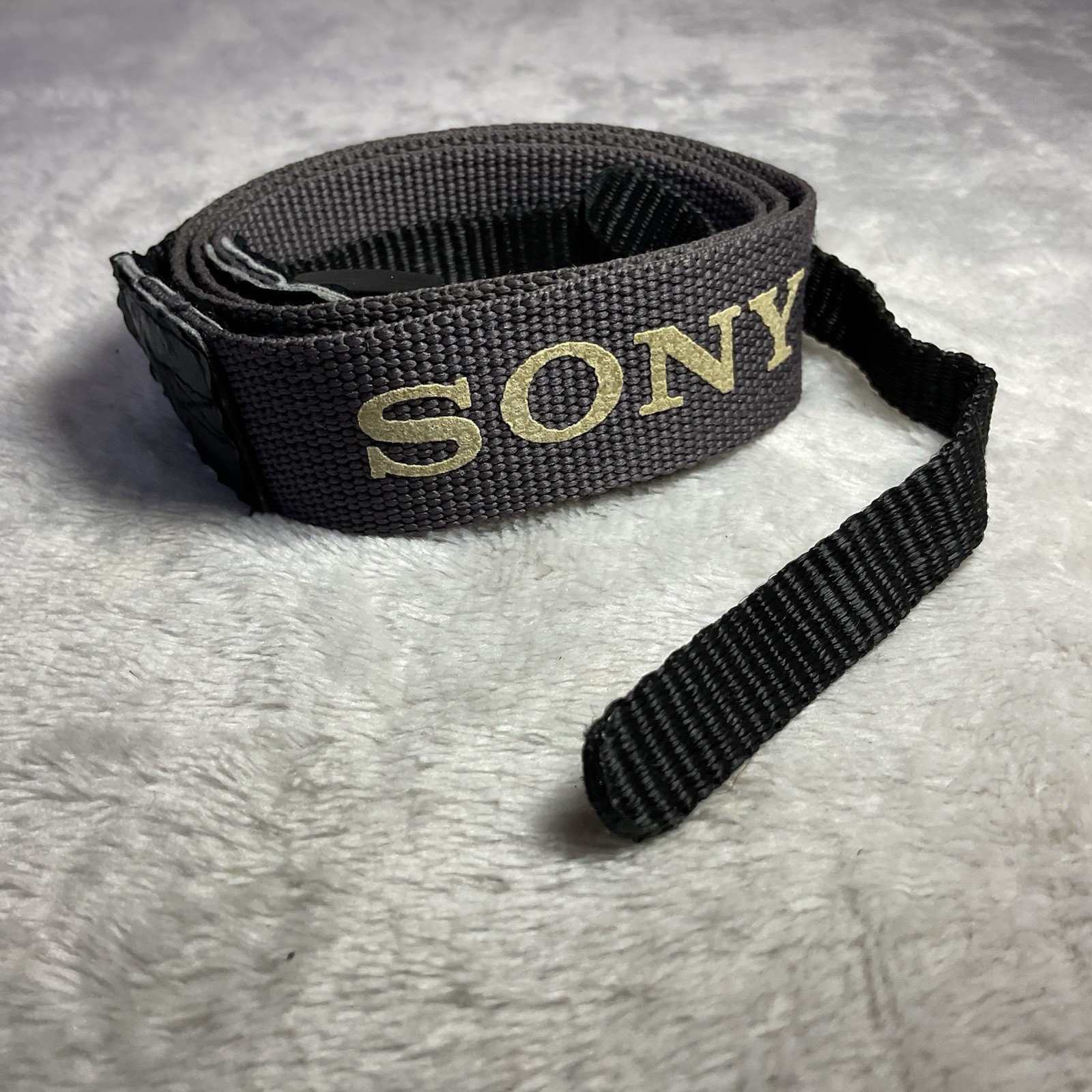 Vintage Sony Camera Neck Strap Gray Black Adjustable