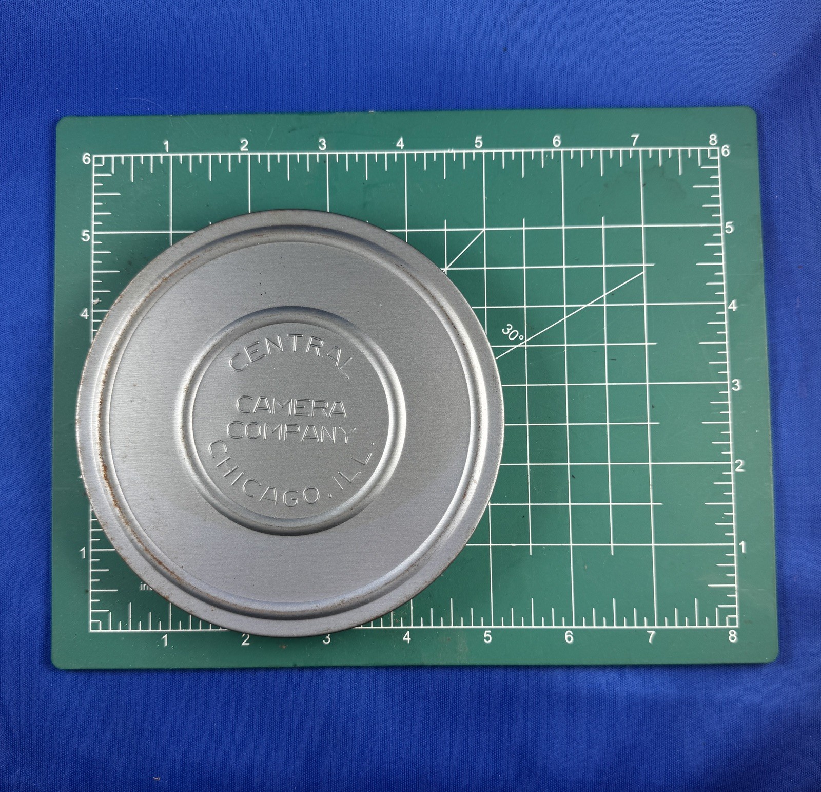 Central Camera Company Embosed 5 Inch 8mm Film Reel Chicago Illinois Vintage