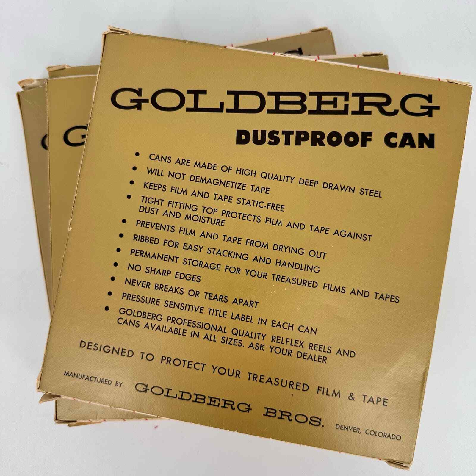 3 Goldberg dustproof cans 8 mm super 8 400 ft NOS NEW