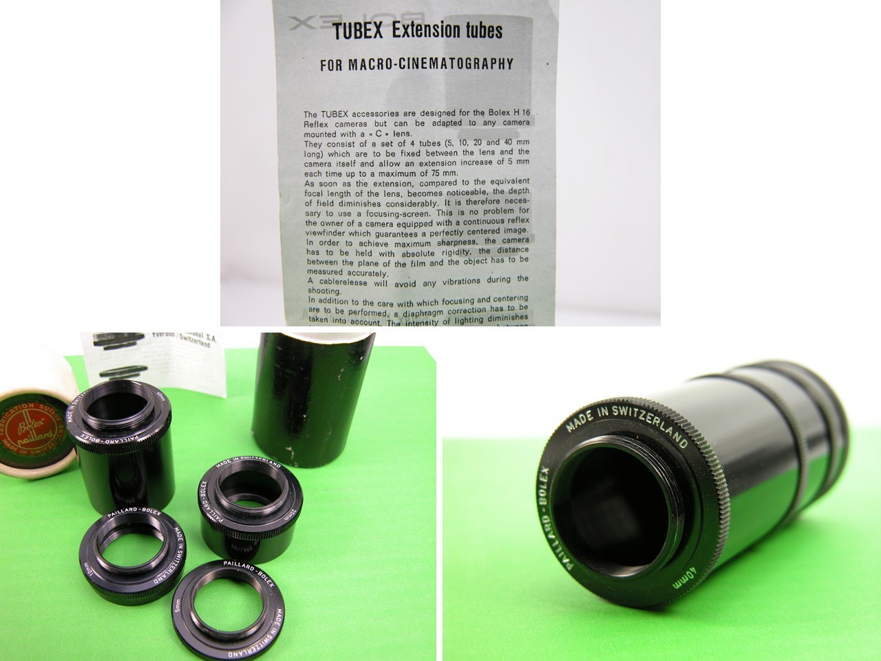 NOS BOLEX C-MOUNT EXTENSION TUBE SET For Bolex 16mm Macro Close-Up Filming Nice!