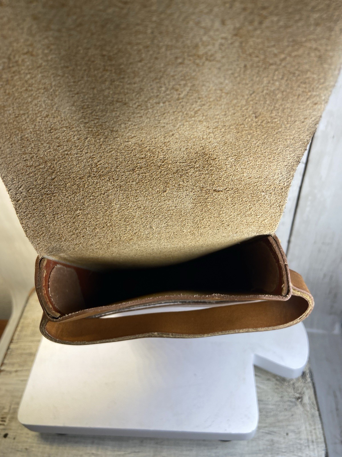 Antique Old Camera Case Paloroid Leather Folding Brown Original