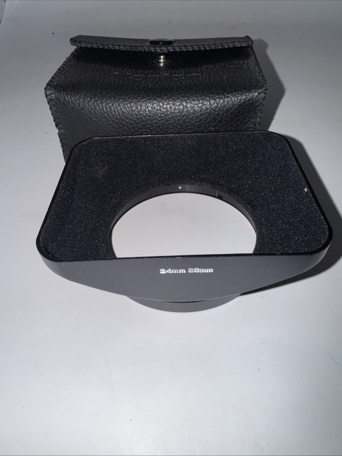 KONICA Hexanon AR Rectangular Metal LENS HOOD SHADE for 24mm 28mm Lens w/Case
