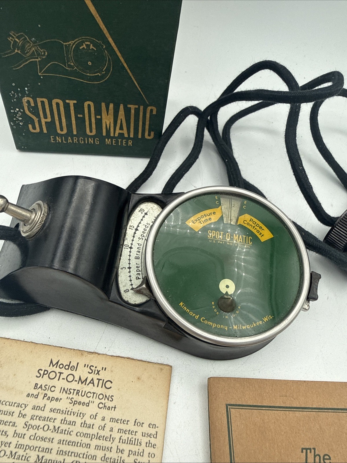 VTG Kinnard Spot-O-Matic Enlarging Meter w/ Box Instructions , Manual not Tested