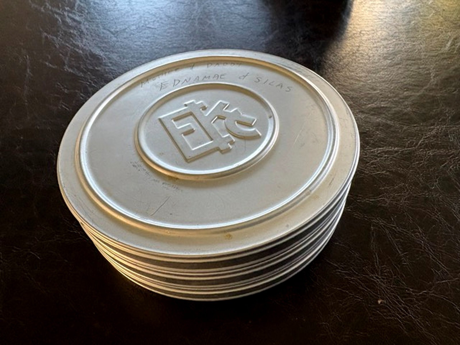 3 Eastman Kodak Co (EKC) 5″ Metal Film Canisters with Film on Reels -Cans Marked