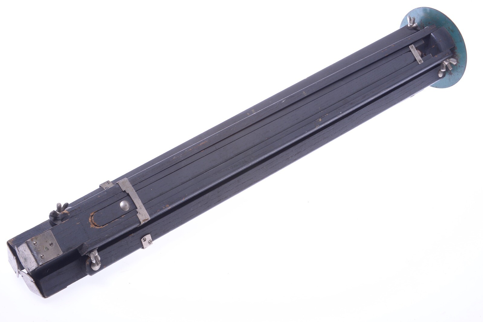 ✅ ANTIQUE WOOD TRIPOD 140CM 55.11″ (GRAY, MILITARY?) GLASS PLATE FIELD CAMERA