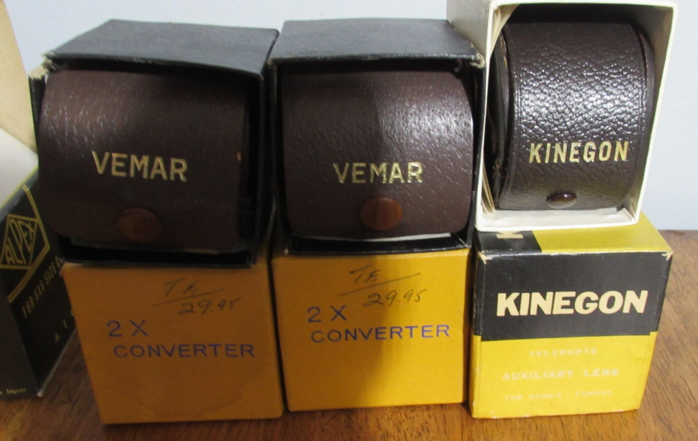 Vintage Camera Accessories Lot Lenses Parts Mixed Alpex Kaligar Kodak Vemar