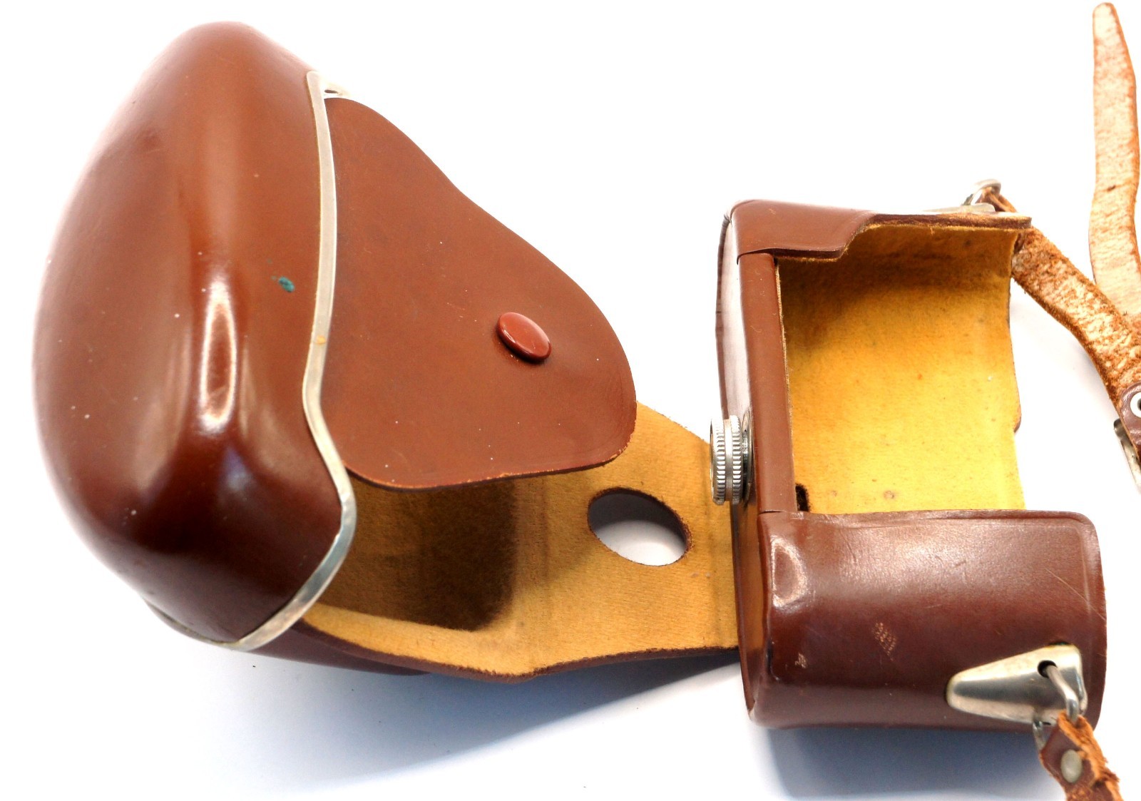 Vintage Zeiss Ikon Brown Leather Camera Case For Contina Contessa Fair Cond