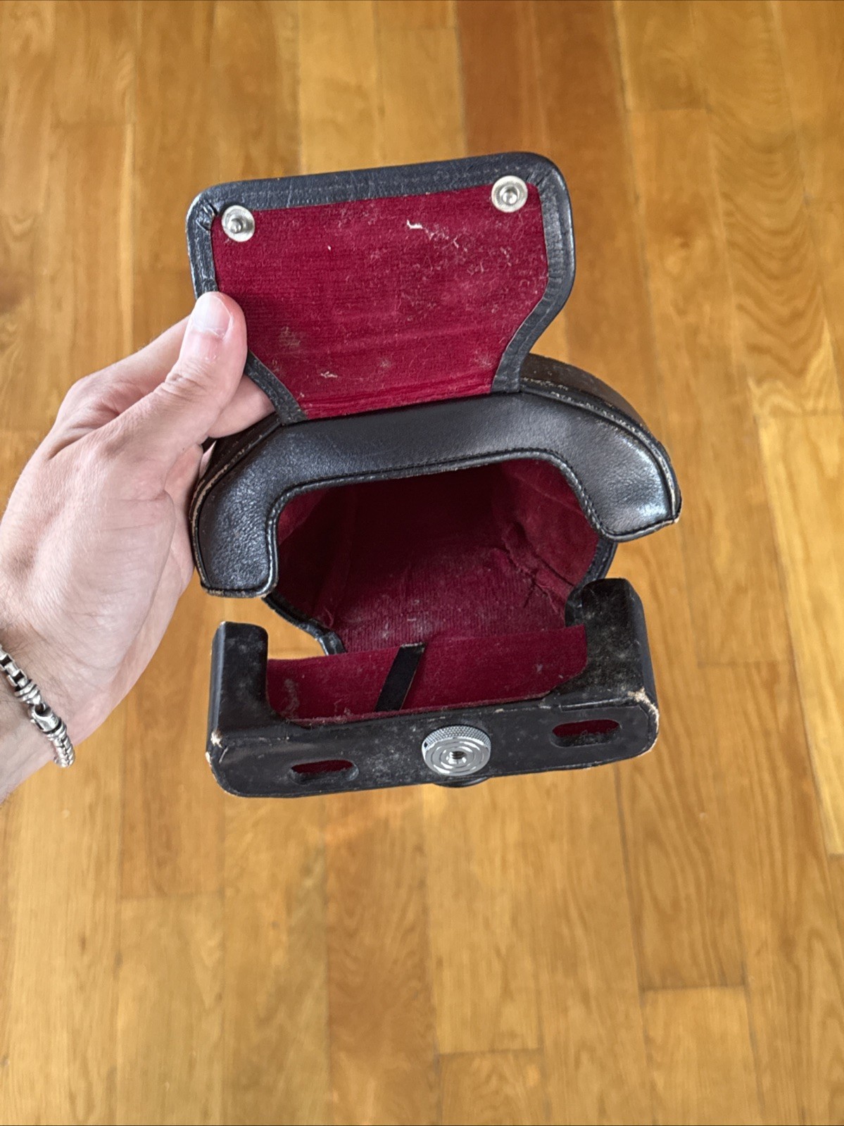 Minolta AE Camera Case Black Leather Red Interior For Minolta Type Case(s)