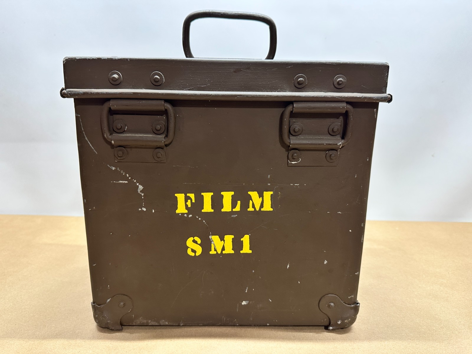 US Military Film 8M1 Movie Reel Field Box Metal Canister Transport Case ICC-32A