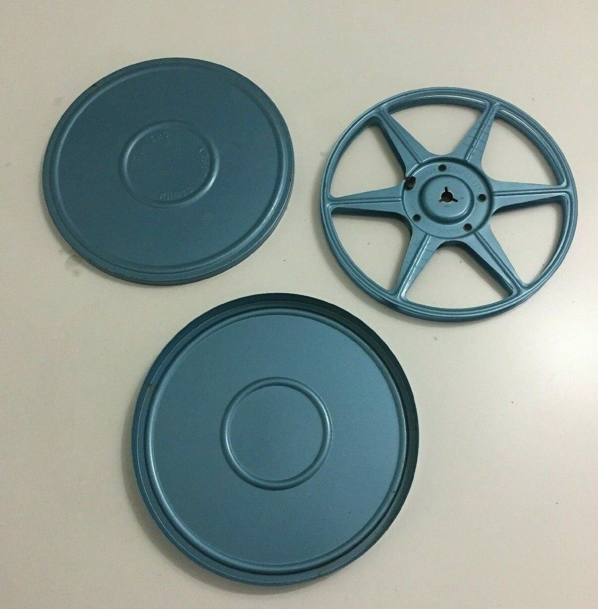 8 mm 400 ft Blue Metal Compco Corp Film Reel & Canister Ft. Myers Photo Supply