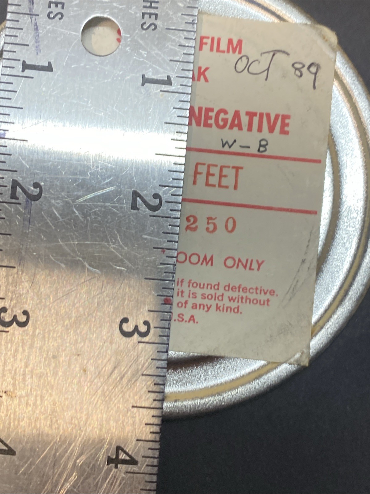 Kodak High Speed 16mm Film ASA 250 Round Tin Container Canister 100 FEET EXP