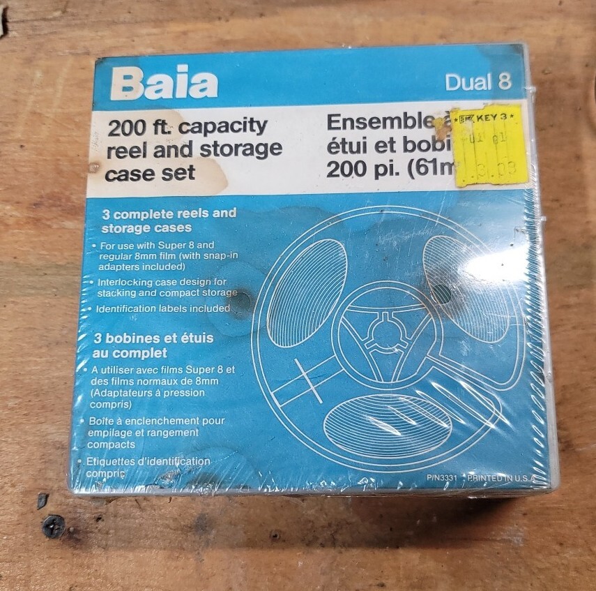 Baia Dual 8 200 Ft Capacity Reel with Storage Case Sealed 3 Pack Super 8mm