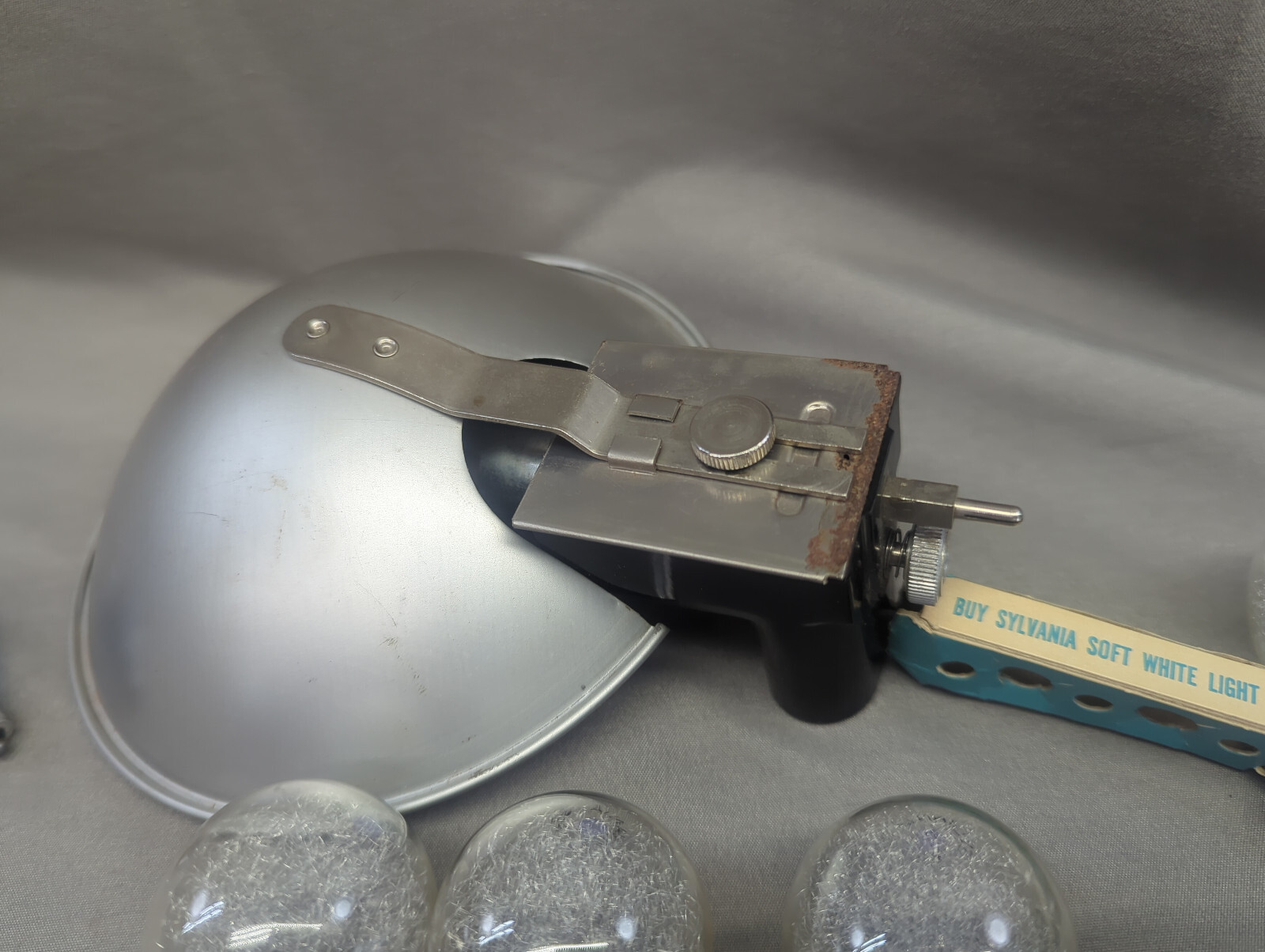Vintage Flash Reflector and Sylvania Blue Dot Flash Bulbs Camera Photography