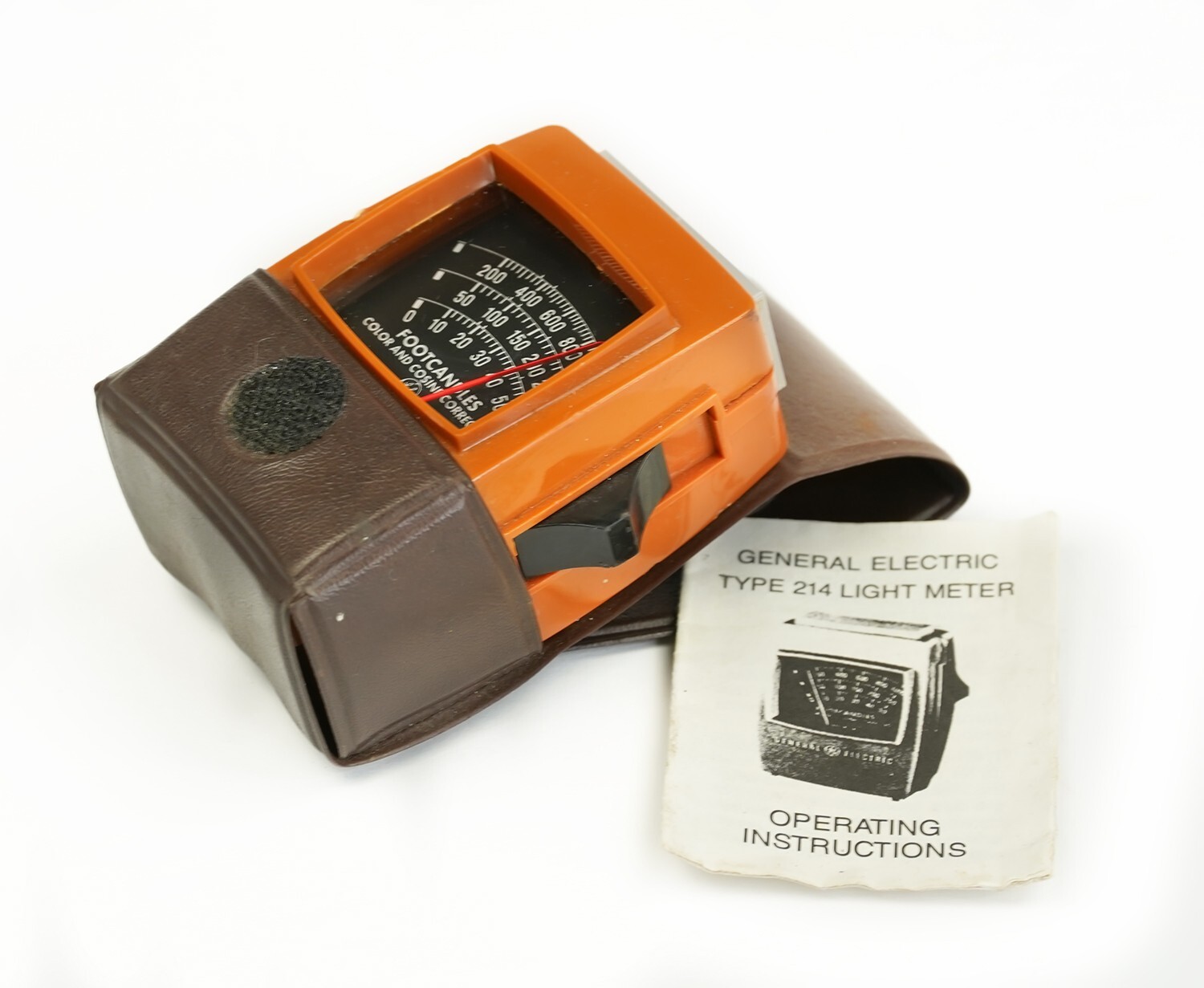 General Electric Vintage Model 214 Exposure Meter in Case, Operating Instruction