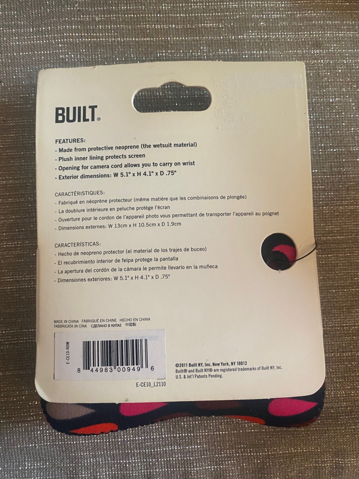 Built Ultra Compact Camera Envelope Case W/ Inside Zip Pocket. New.
