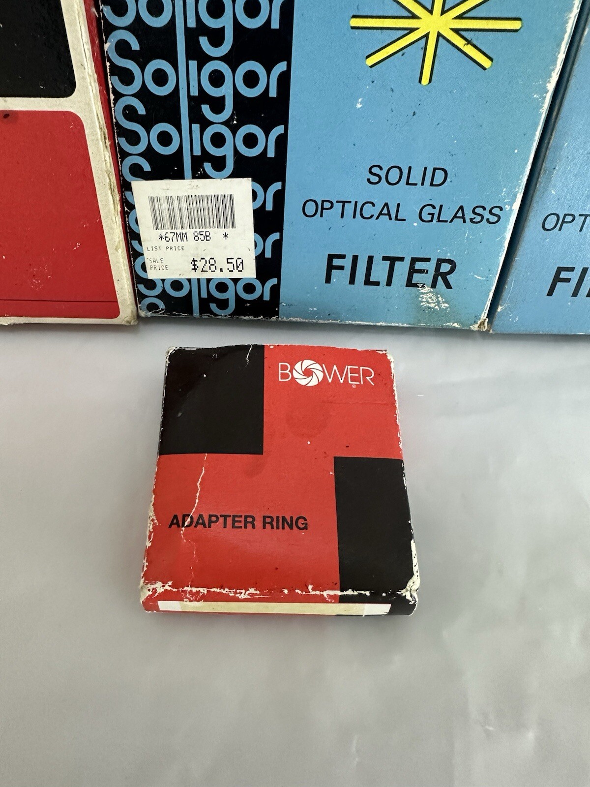 Lot of Vintage Camera Filters 3 – Soligor, Vivitar, Bower Ring Adapter