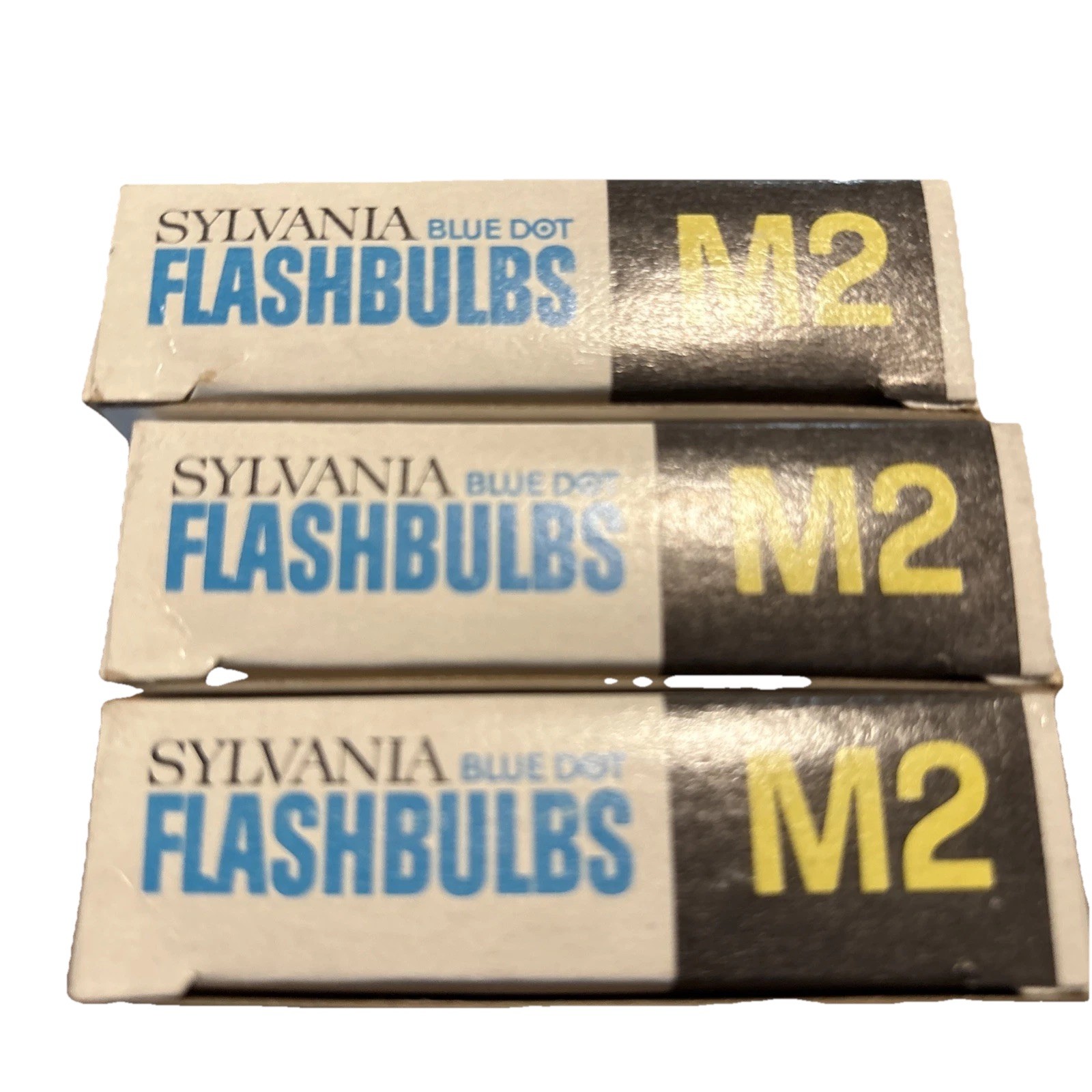 Vintage Sylvania Flashbulbs Blue dot M2B Lot Of 3 Full Boxes New Old Stock