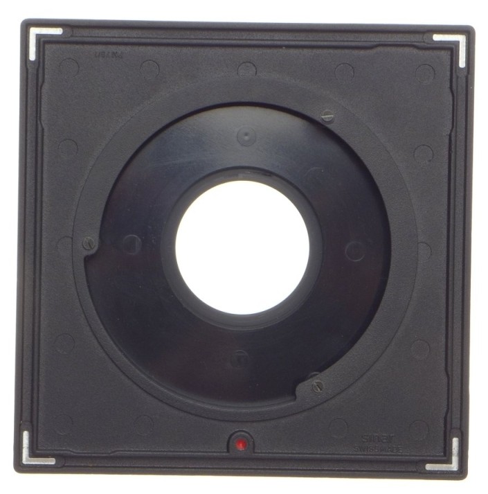 SINAR 4×5 SWISS CAMERA LENS BOARD MINT BLACK PERFECT WORKING ORDER FITS P2 P
