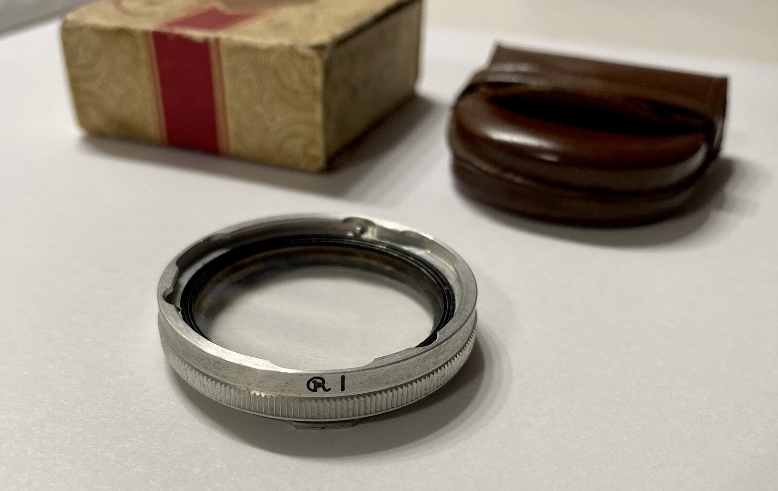 Vintage Rollei Rolleisoft 1 Bay 1 Filter Leather Case & Box Germany R1