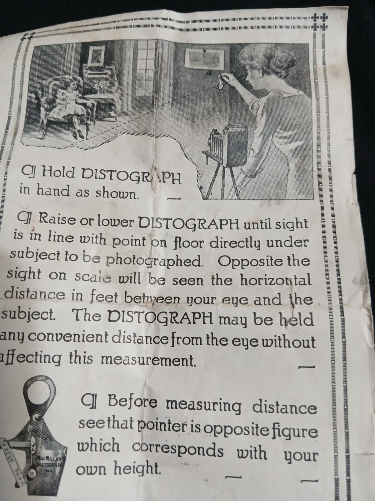 Distograph Circa 1918 Photo Equipment A.W. Macmillan