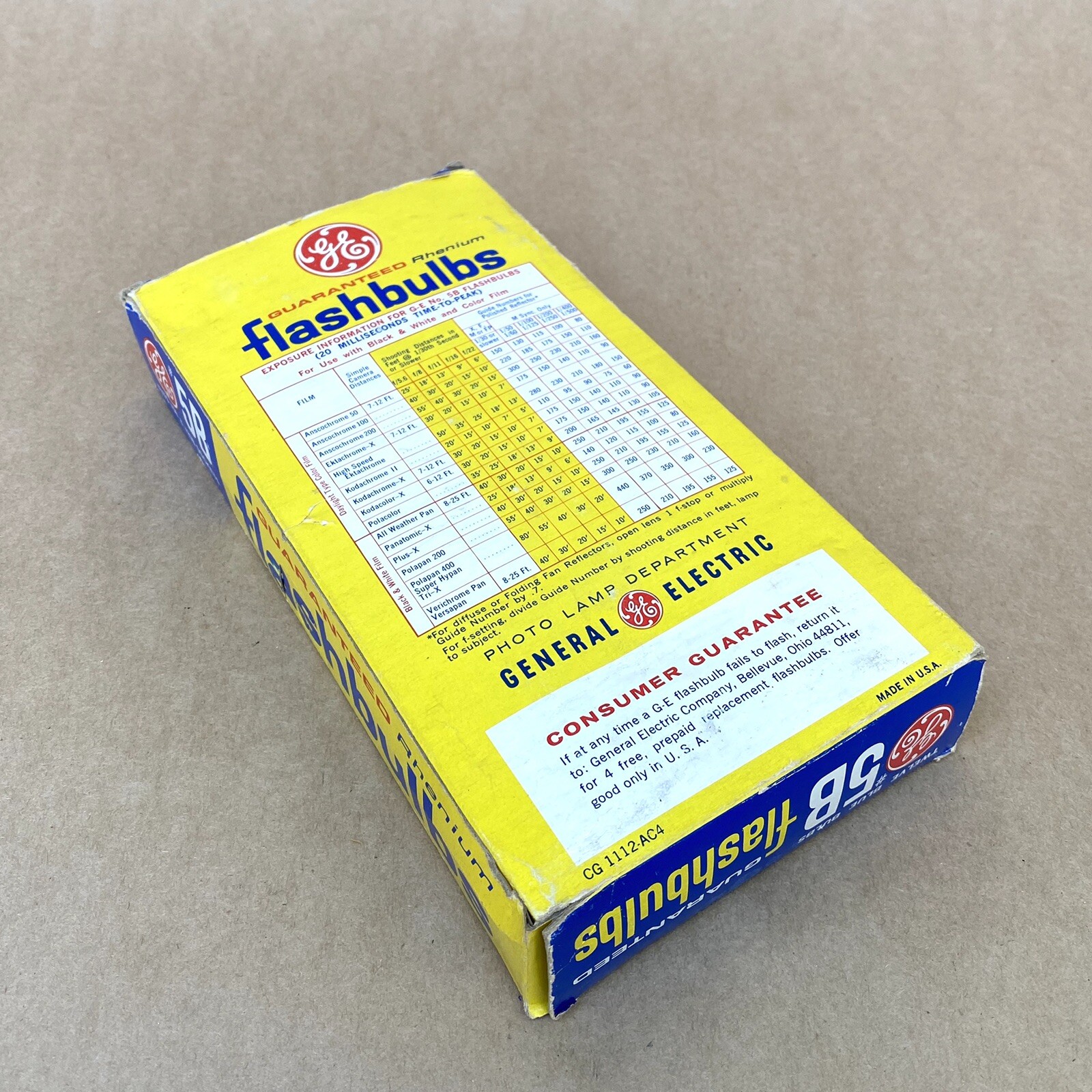 GE General Electric 5B Blue Bulb Flashbulbs (12 Total) UNUSED, VINTAGE!
