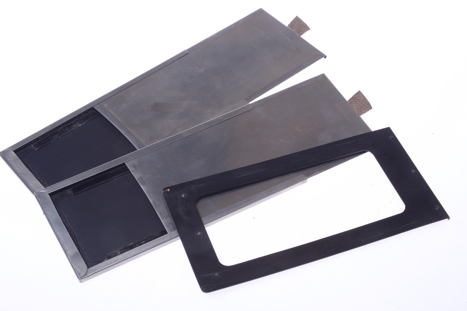 ✅ 2 GAUMONT ELCE? & 1 ADAPTER 6X13CM GLASS PLATE HOLDERS STEREO PANORAMA CAMERA