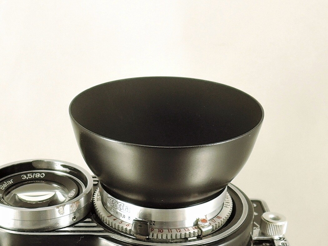 Shade hood Flexaret Meopta round bayonet B40 metal + Genuine box MINT +