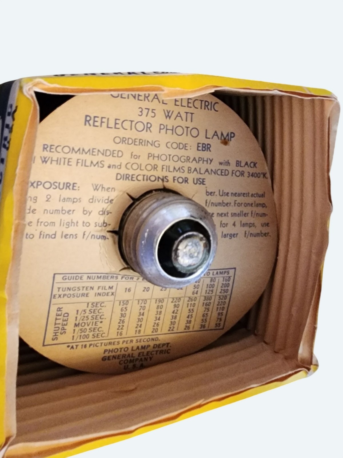 3 GE Reflector Photoflood Light Bulbs 375W R30 EBR Photography Lamps Vintage