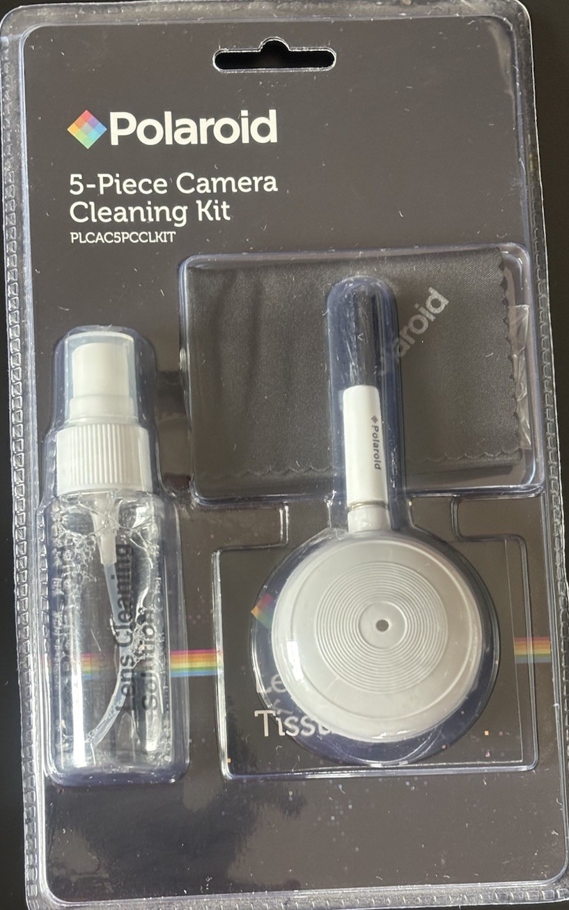 Vtg Polaroid Accessory Lot 5 Pc 8″ Mini Tripod Camera Cleaning Kit Vinyl Pouch